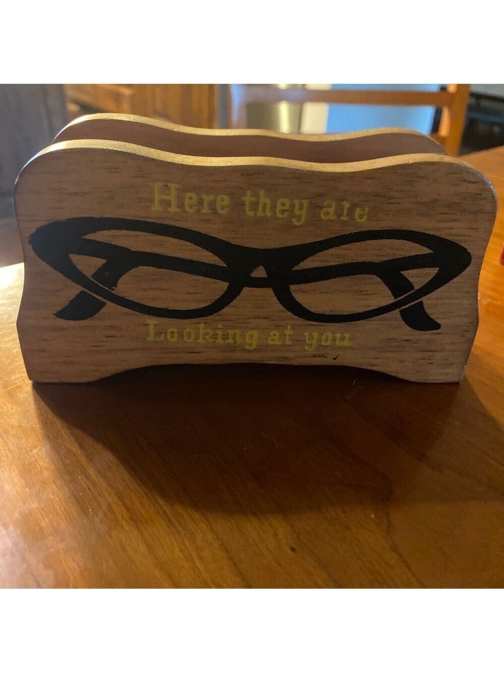 Retro-Vintage Wooden cat eye glasses holder spec rest made in Japan